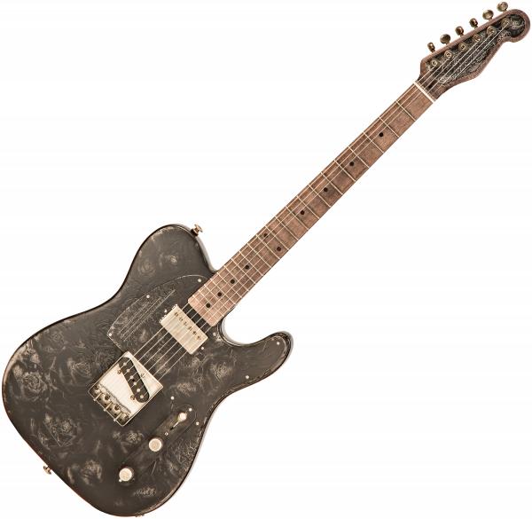 Guitare électrique 1/2 caisse James trussart SteelCaster #21076 - Black roses