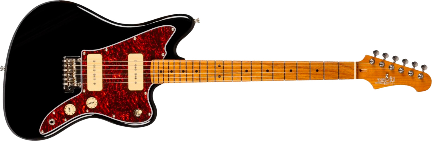 Jet Guitars Jj300 P90 Bk 2s Ht Mn - Black - Guitare Électrique RÉtro Rock - Main picture