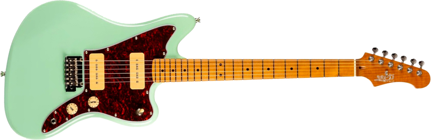 Jet Guitars Jj300 P90 Ow 2s Ht Mn - Sea Green - Guitare Électrique RÉtro Rock - Main picture