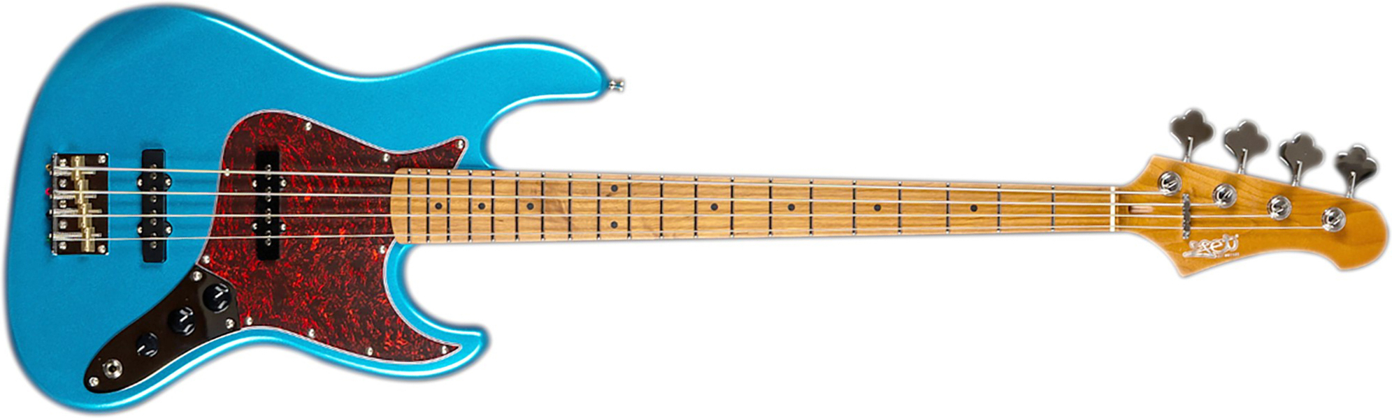 Jet Guitars Jjb300 Lpb Mn - Lake Placid Blue - Basse Électrique Solid Body - Main picture