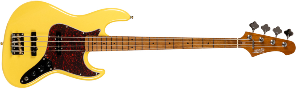 Jet Guitars Jjb300 Vyw Rw - Vintage Yellow - Basse Électrique Solid Body - Main picture