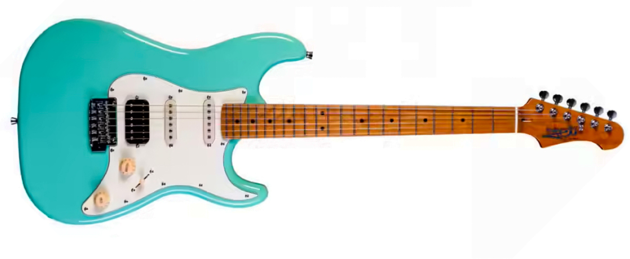 Jet Guitars Js400 Sg Hss Trem Mn - Sea Foam Green - Guitare Électrique Forme Str - Main picture