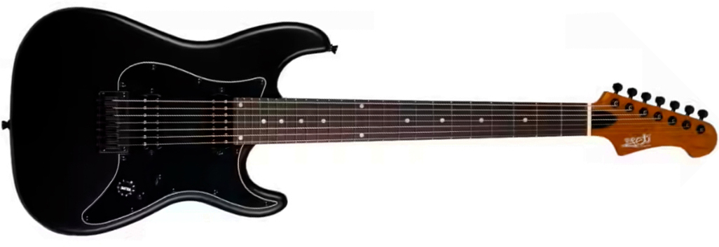 Jet Guitars Js407 Mbk 7c Baryton 2h Ht Rw - Matt Black - Guitare Électrique Baryton - Main picture