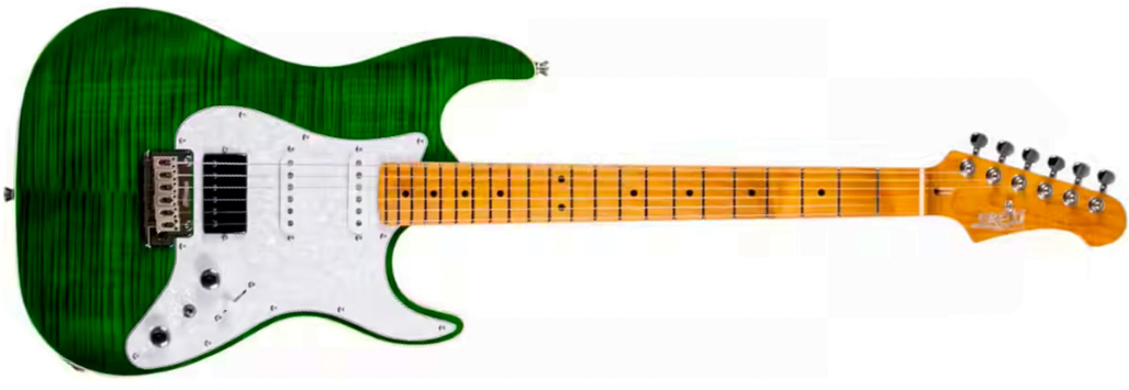 Jet Guitars Js600 Tgr Trem Hss Mn - Transparent Green - Guitare Électrique Forme Str - Main picture