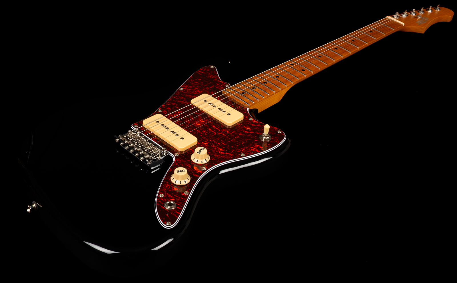 Jet Guitars Jj300 P90 Bk 2s Ht Mn - Black - Guitare Électrique RÉtro Rock - Variation 2