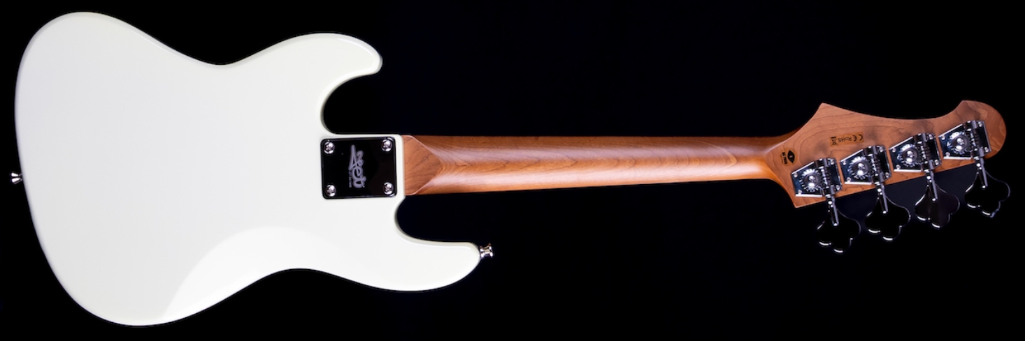 Jet Guitars Jjb300 Travel Ow Shsc Mn - Olympic White - Basse Électrique Voyage - Variation 1