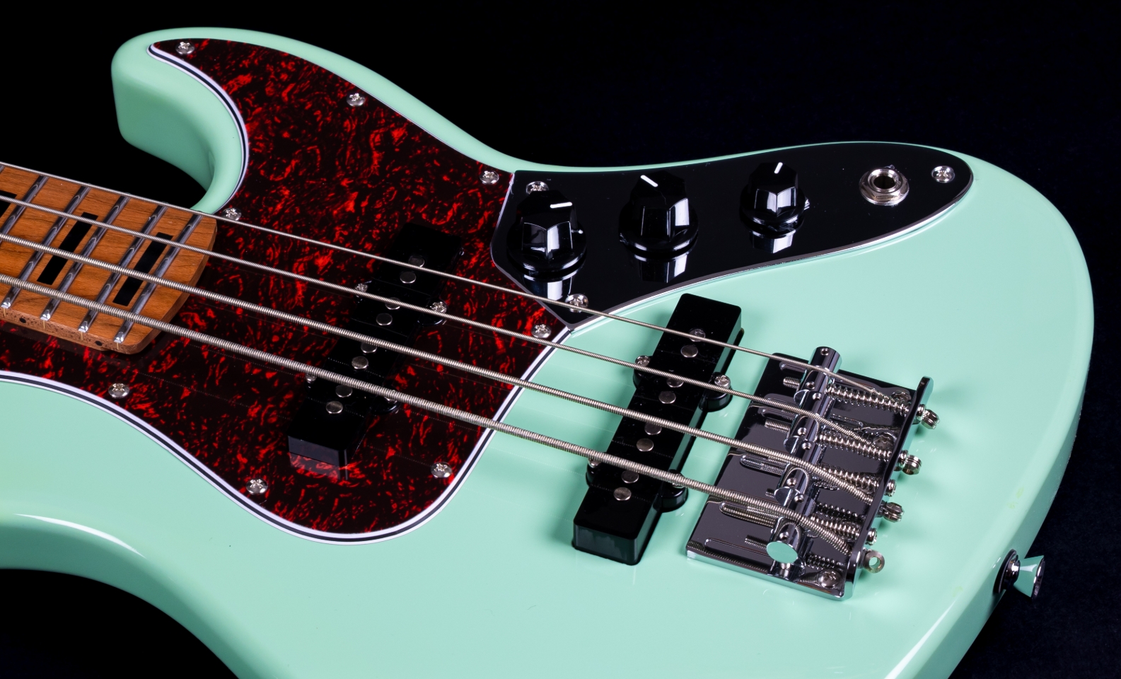 Jet Guitars Jjb300 Travel Sfg Shsc Mn - Sea Foam Green - Basse Électrique Voyage - Variation 3