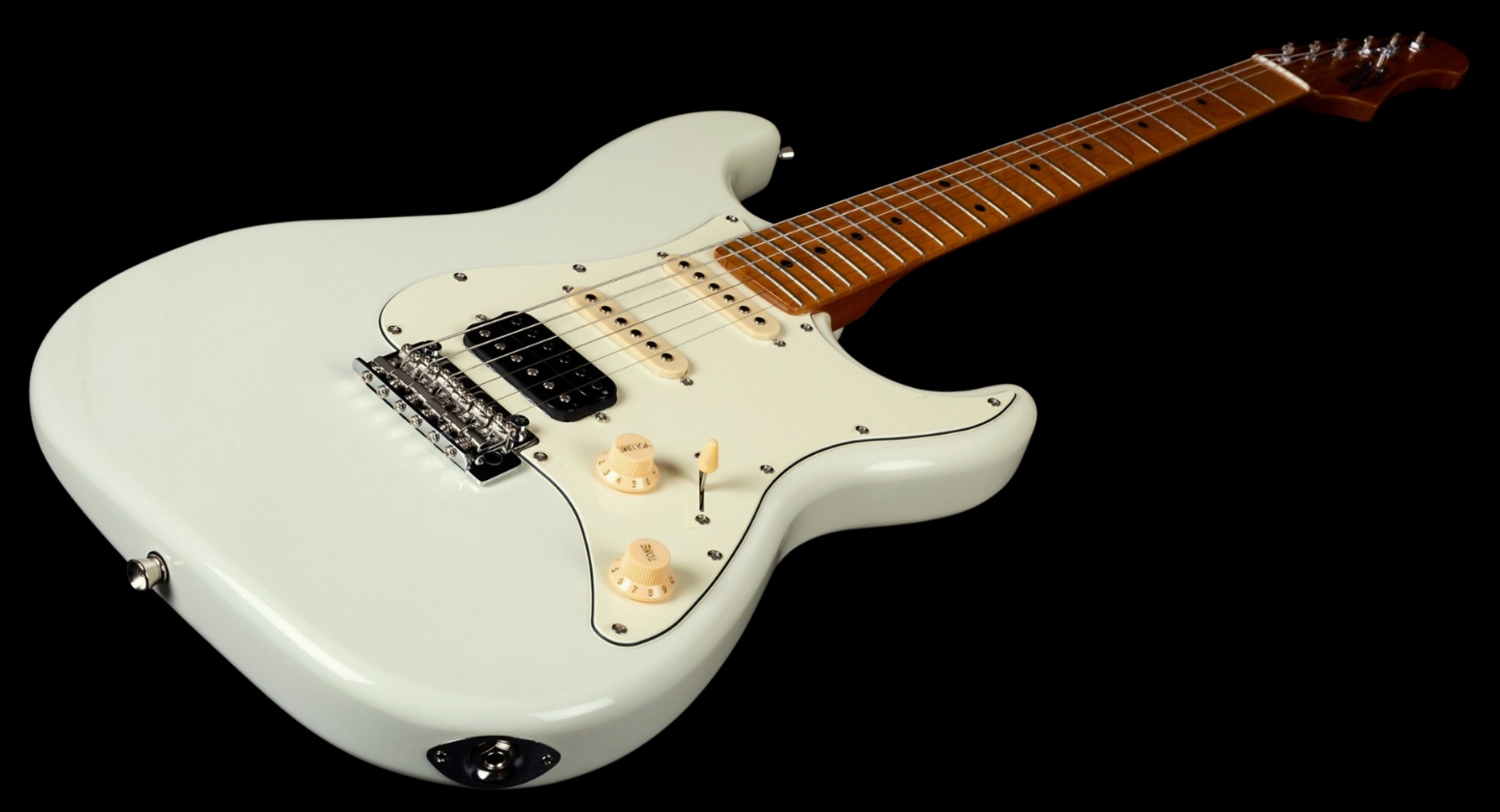 Jet Guitars Js400 Ow Lh Gaucher Hss Trem Mn - White - Guitare Électrique Forme Str - Variation 2