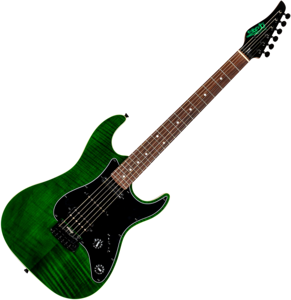 Jet guitars JS-450 TGR - transparent green Str shape electric guitar