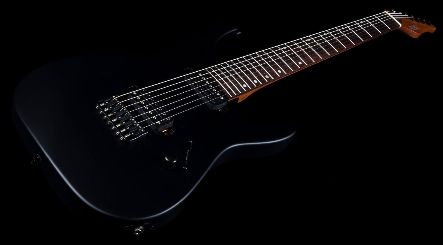 Jet Guitars Js507 Stygian 7c Baritone 2h Ht Rw - Satin Black - Guitare Électrique Baryton - Variation 2