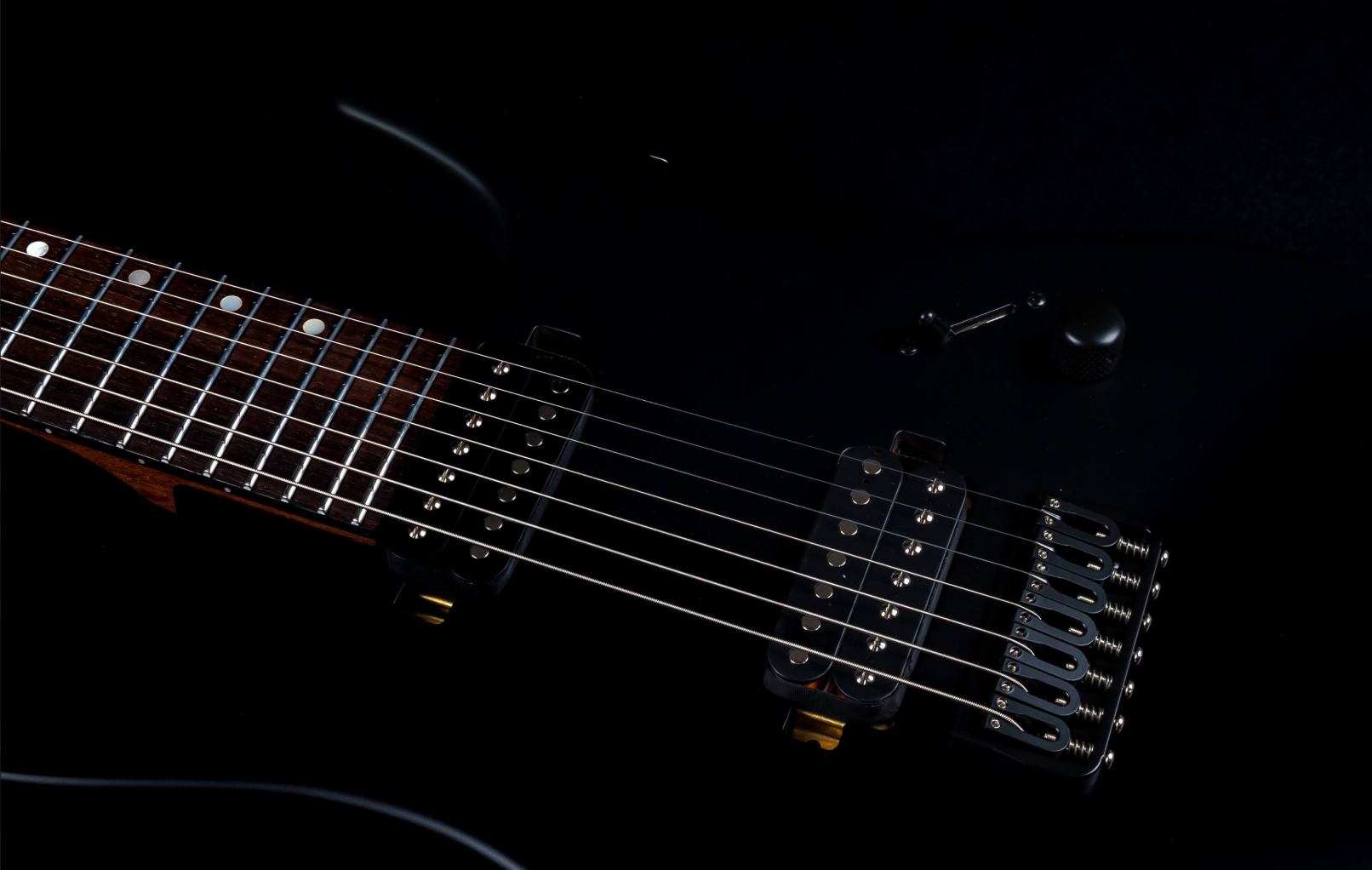 Jet Guitars Js507 Stygian 7c Baritone 2h Ht Rw - Satin Black - Guitare Électrique Baryton - Variation 3