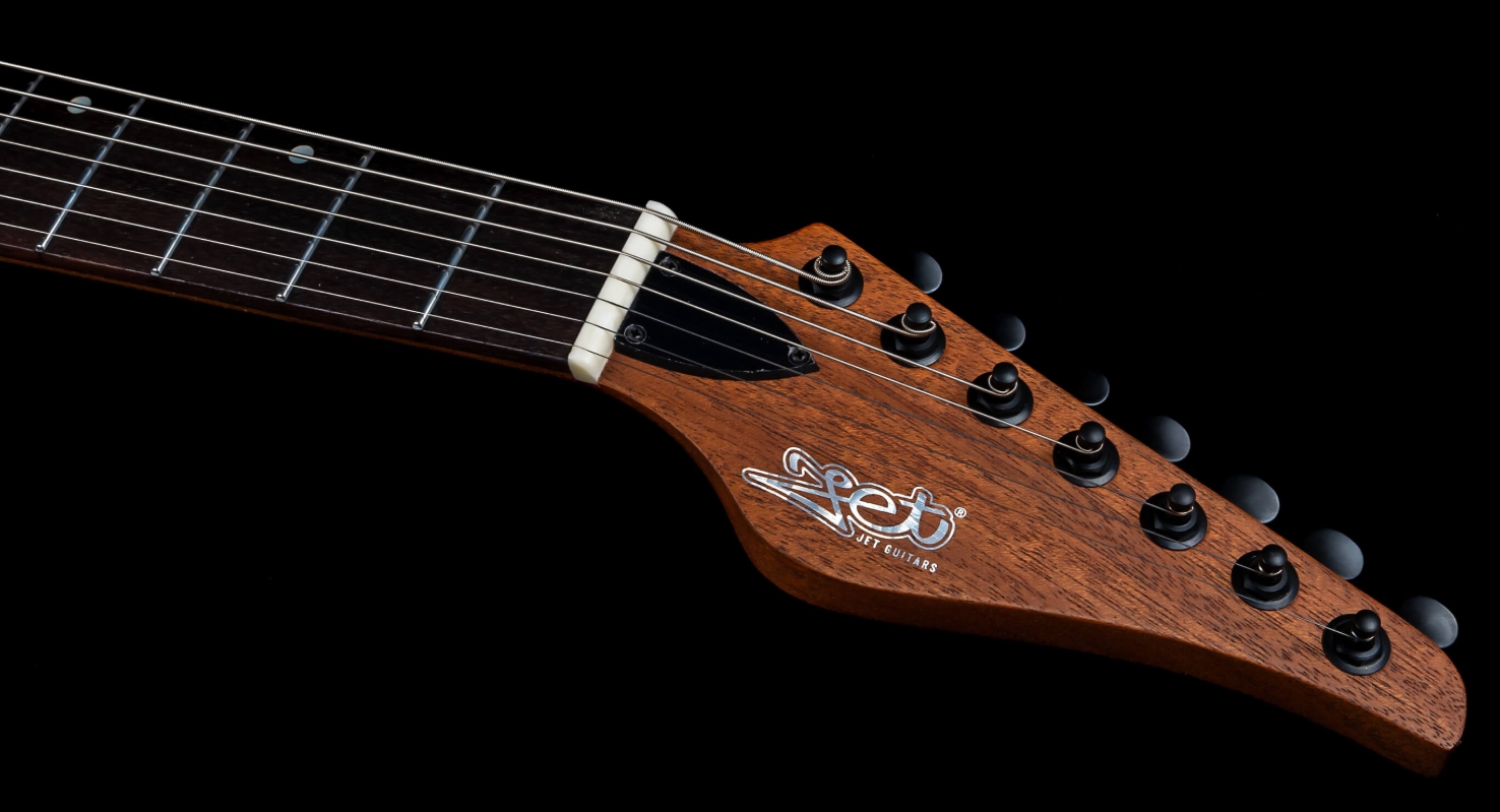 Jet Guitars Js507 Stygian 7c Baritone 2h Ht Rw - Satin Black - Guitare Électrique Baryton - Variation 4