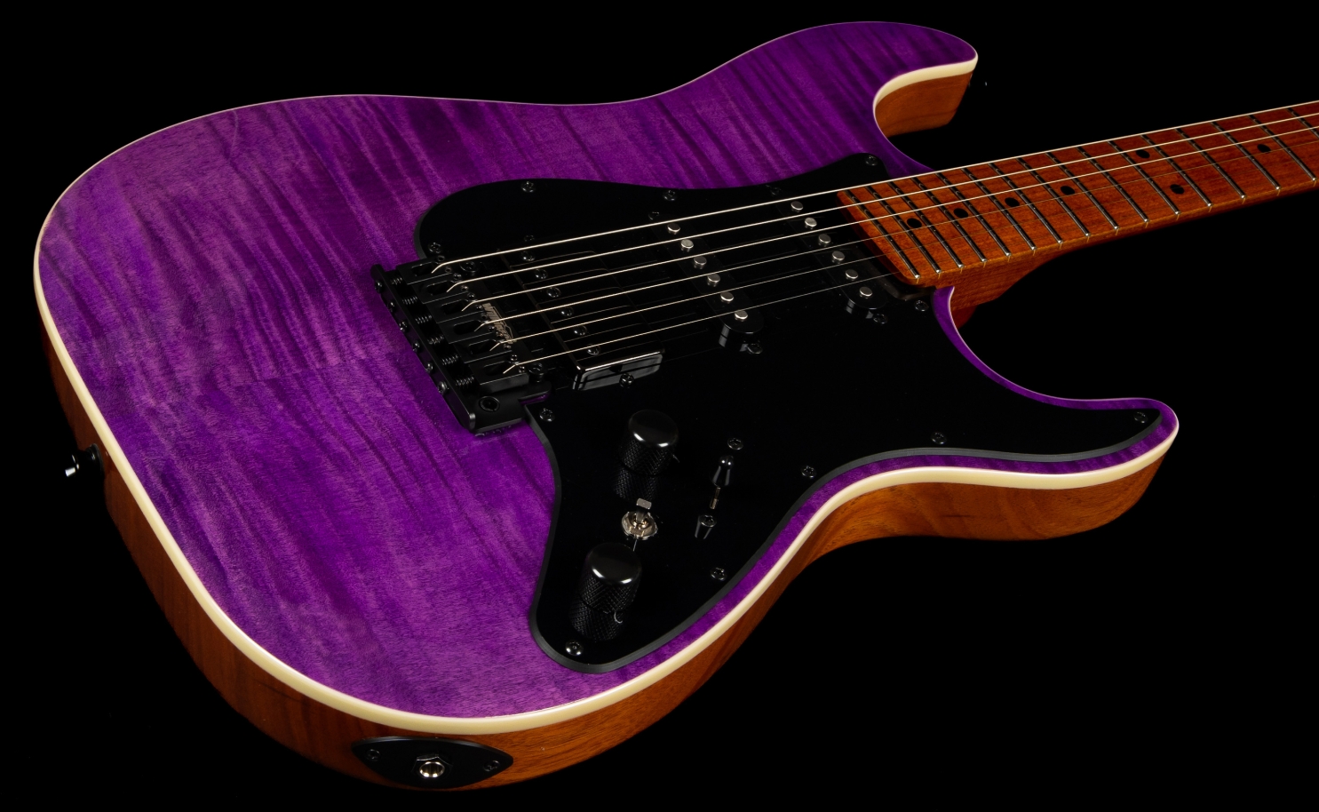 Jet Guitars Js600 Tpp Trem Hss Mn - Transparent Purple - Guitare Électrique Forme Str - Variation 3
