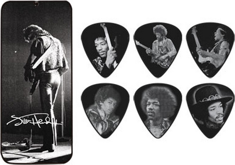 Jim Dunlop Jh-pt06m - Lot De 12 Jimi Hendrix Silver Portrait - MÉdiator & Onglet - Main picture