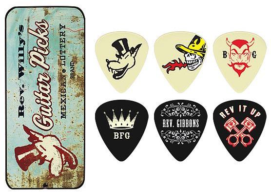 Médiator & onglet Jim dunlop Boîte Metal Collector Reverend Willy 6 Médiators Dur