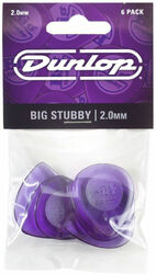 Médiator & onglet Jim dunlop 475P2 Big Stubby 2mm Player's Pack Set (x6)