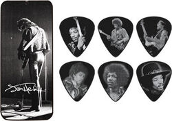 Médiator & onglet Jim dunlop Jimi Hendrix JH-PT06M Silver Portrait