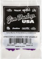 Médiator & onglet Jim dunlop Kirk Hammet Jazz III Pick Purple Sparkle 24-set