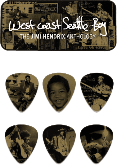 Jim Dunlop Jh-pt10h Lot De 6 Jimi Hendrix West Coast Seattle Boy - MÉdiator & Onglet - Variation 1