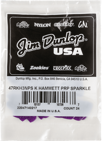 Jim dunlop 47RKH3NPS Kirk Hammet Purple Sparkle Jazz III Pack de 24