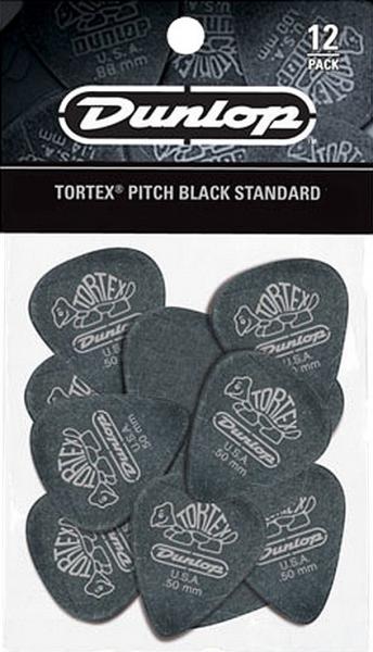 Jim dunlop 488P114 Tortex Pitch Black 488 PACK DE 12 - 1.14MM