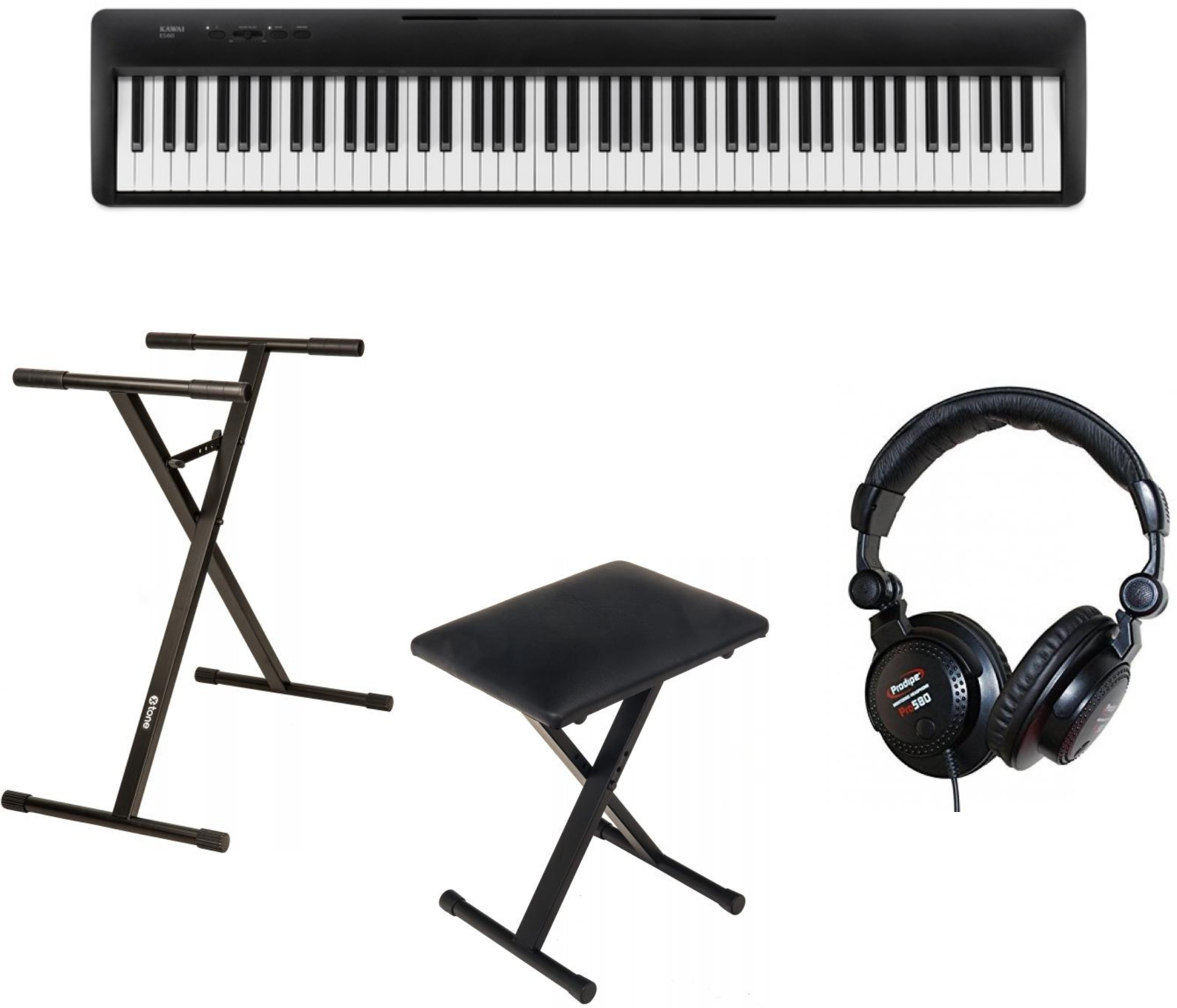 Kawai Es120b Noir  + Stand (xh 6102) + Casque (pro580) + Banquette (xb 6150) - Noir - Clavier De ScÈne - Main picture