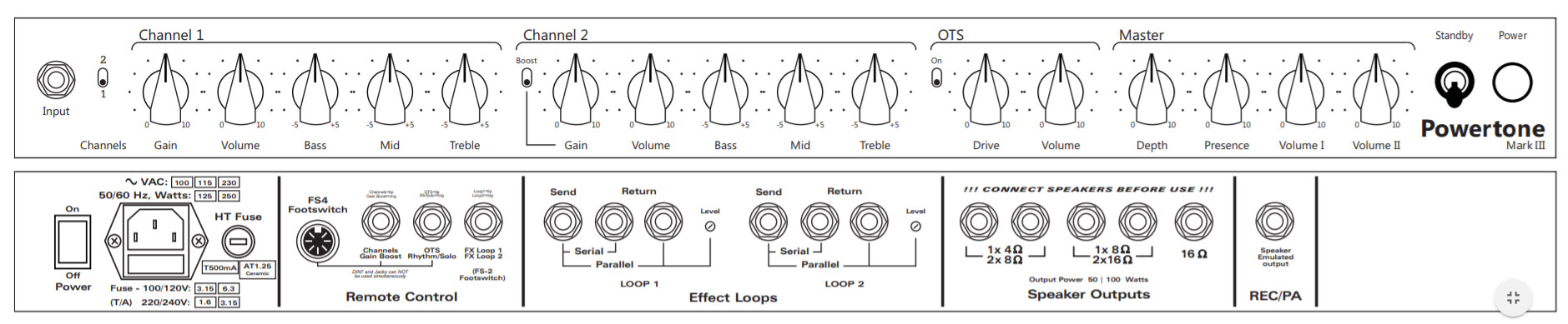 Koch Powertone Iii 50 Watts - Ampli Guitare Électrique TÊte / PÉdale - Variation 3