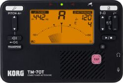 Accordeur Korg Accordeur/Métronome TM70T-BK + Micro Pince CM400