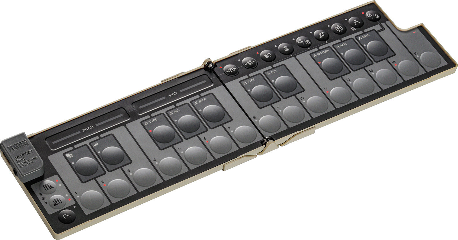 Korg Nanokey Fold Clavier Maitre Pliable - Sand Beige - ContrÔleur Midi - Variation 4