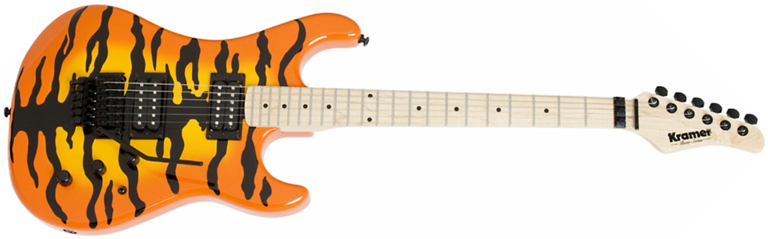 Kramer Pacer Vintage 2h Seymour Duncan  Fr Mn - Orange Burst Tiger - Guitare Électrique Forme Str - Main picture