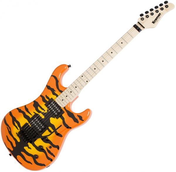 Guitare électrique solid body Kramer Pacer Vintage - Orange burst tiger