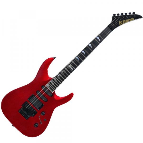 Guitare électrique solid body Kramer SM-1 Black Floyd Rose - Candy red