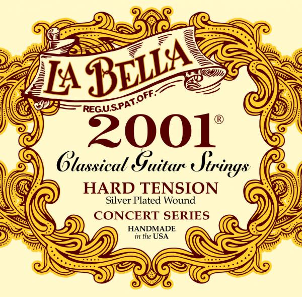 Cordes guitare classique nylon Labella 2001 Classical Hard Tension