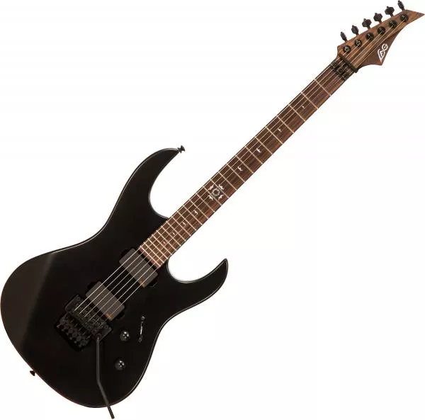 Guitare électrique solid body Lag Arkane Custom Bédarieux #023614 - Black satanic