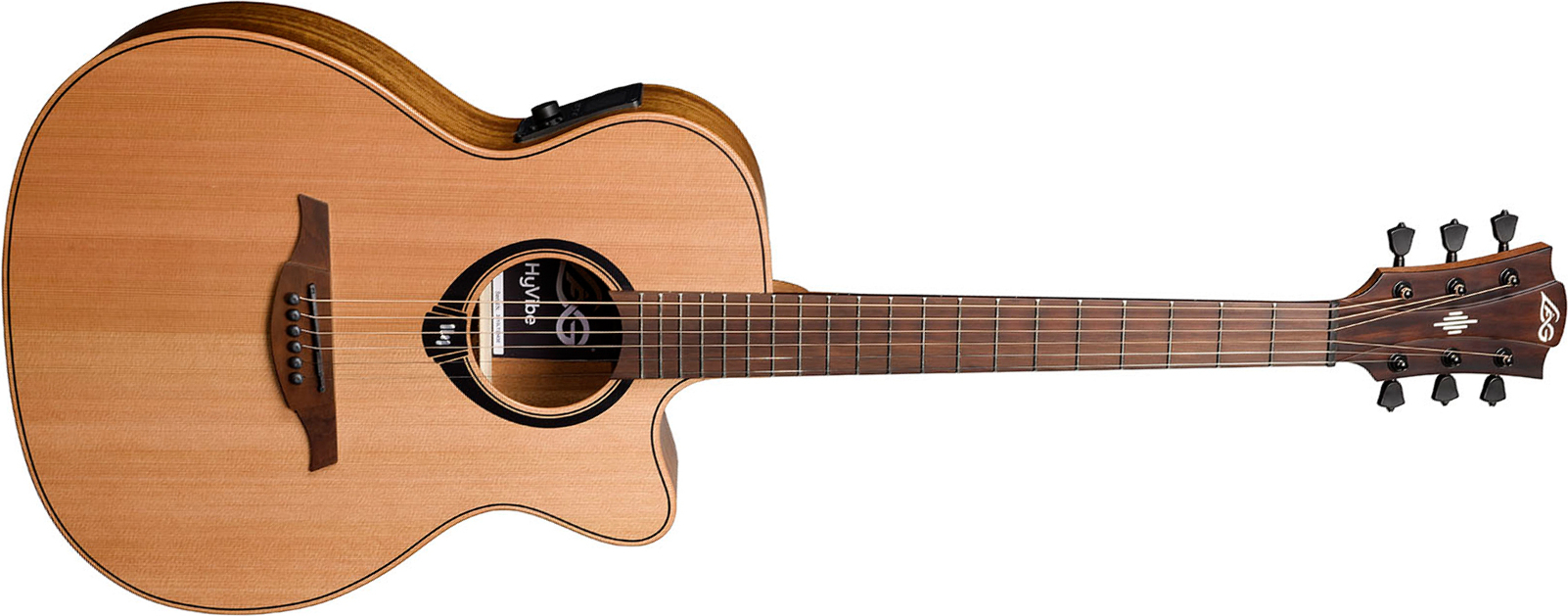 Lag Hv10ace Hyvibe H2 Auditorium Cw Cedre Khaya Bra - Natural - Guitare Folk - Main picture