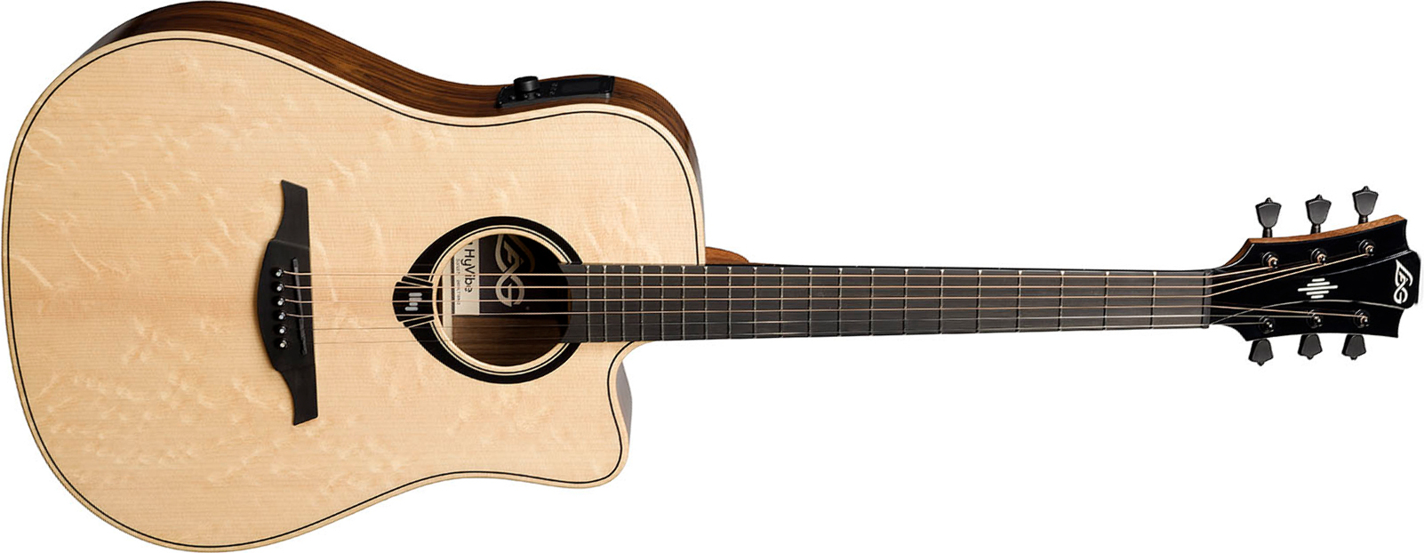 Lag Hv30dce Hyvibe H2 Dreadnought Epicea Bokote Bkbr - Natural - Guitare Folk - Main picture