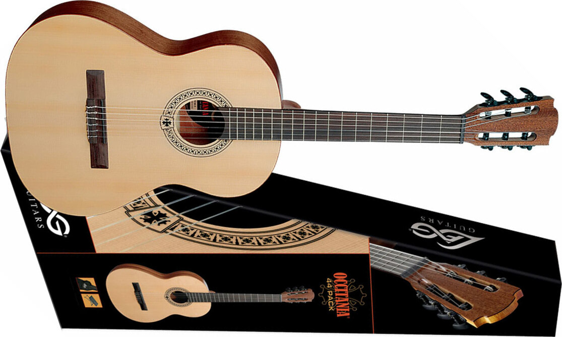 Lag Oc44-3-pack Occitania Junior 3/4 Epicea Sapele Rw - Naturel Satin - Guitare Classique Format 3/4 - Main picture