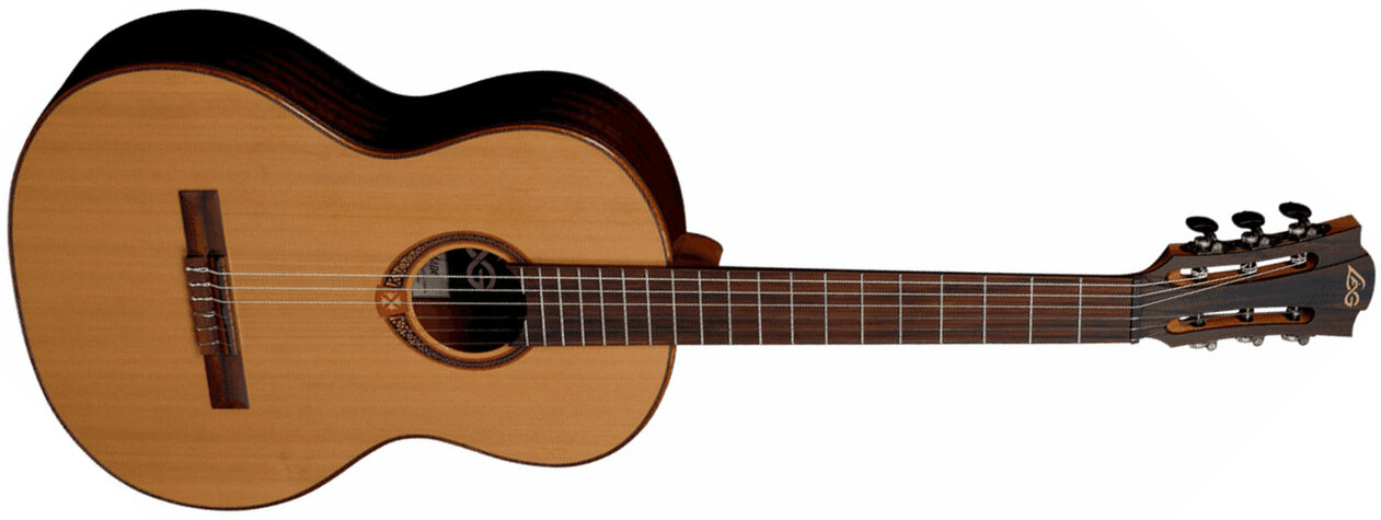 Lag Occitania Oc118 4/4 Cedre Khaya Rw - Naturel Brillant - Guitare Classique Format 4/4 - Main picture