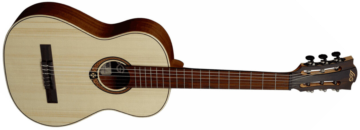 Lag Occitania Oc70 3/4 Epicea Sapelli Bro - Naturel - Guitare Classique Format 3/4 - Main picture