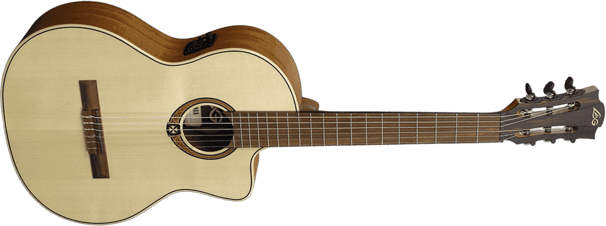 Lag Occitania Oc88ce 4/4 Cw Epicea Khaya Rw - Naturel Brillant - Guitare Classique Format 4/4 - Main picture