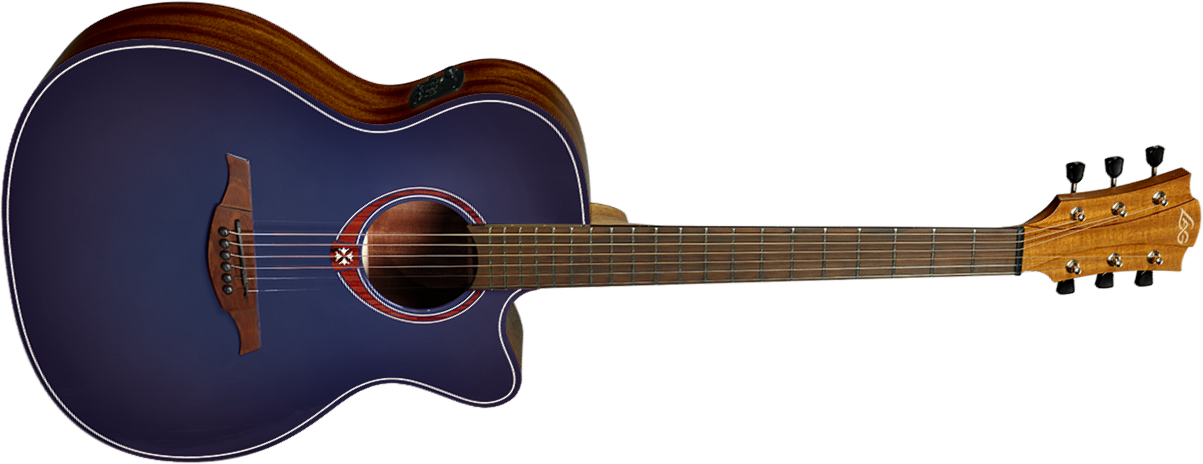 Lag T-blue Ace Ltd Auditorium Cw Cedre Khaya Brbw - Blue Burst - Guitare Folk - Main picture