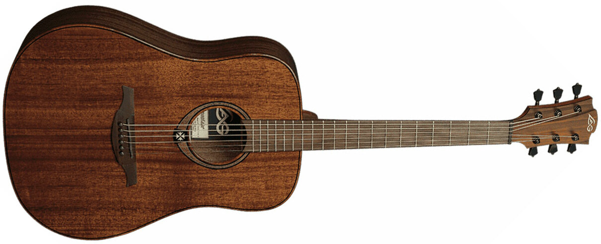 Lag T98d Tramontane Dreadnought Tout Khaya Bro - Natural - Guitare Acoustique - Main picture