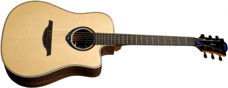 Lag Thv30dce Hyvibe Dreadnought Epicea/bocote Cw - Naturel - Guitare Electro Acoustique - Main picture