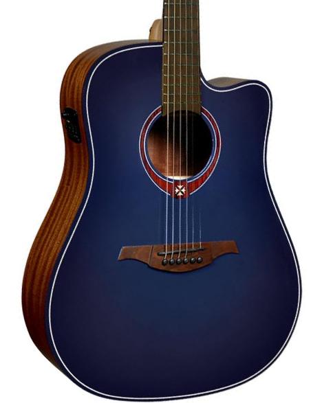 Guitare electro acoustique Lag Tramontane T-Blue-DCE - Blue burst