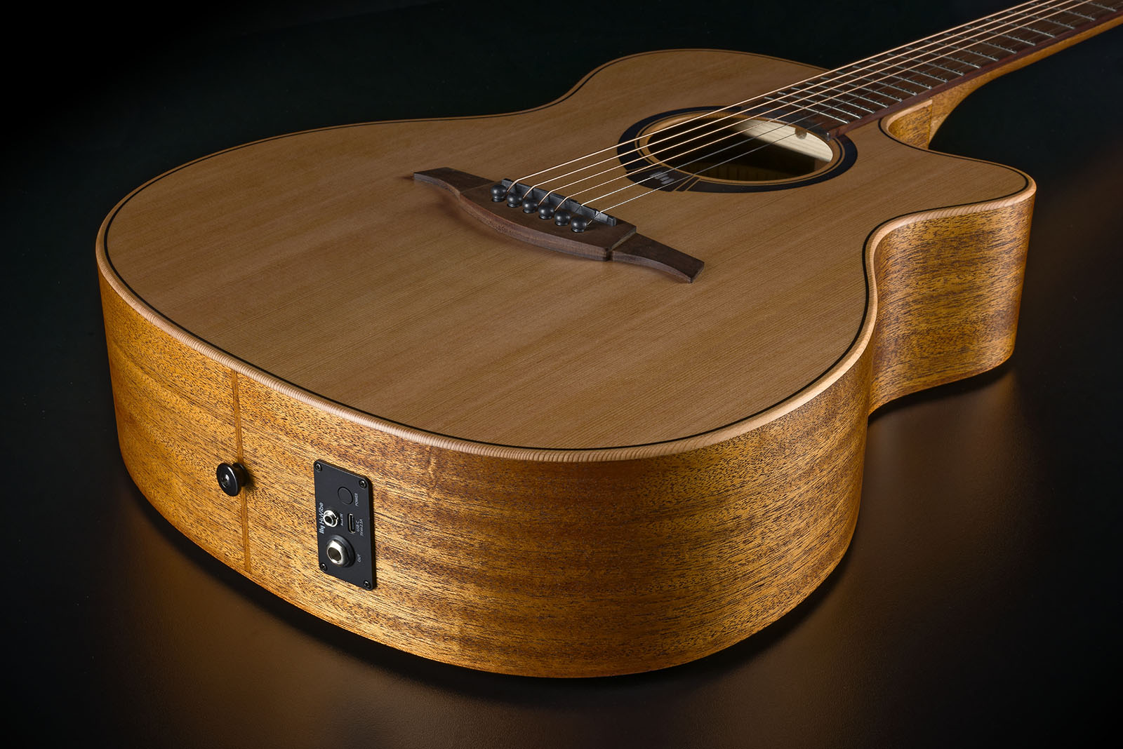 Lag Hv10ace Hyvibe H2 Auditorium Cw Cedre Khaya Bra - Natural - Guitare Folk - Variation 2
