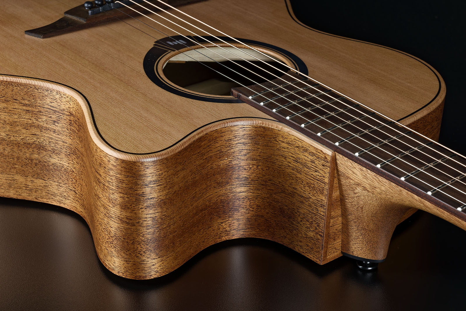 Lag Hv10ace Hyvibe H2 Auditorium Cw Cedre Khaya Bra - Natural - Guitare Folk - Variation 3