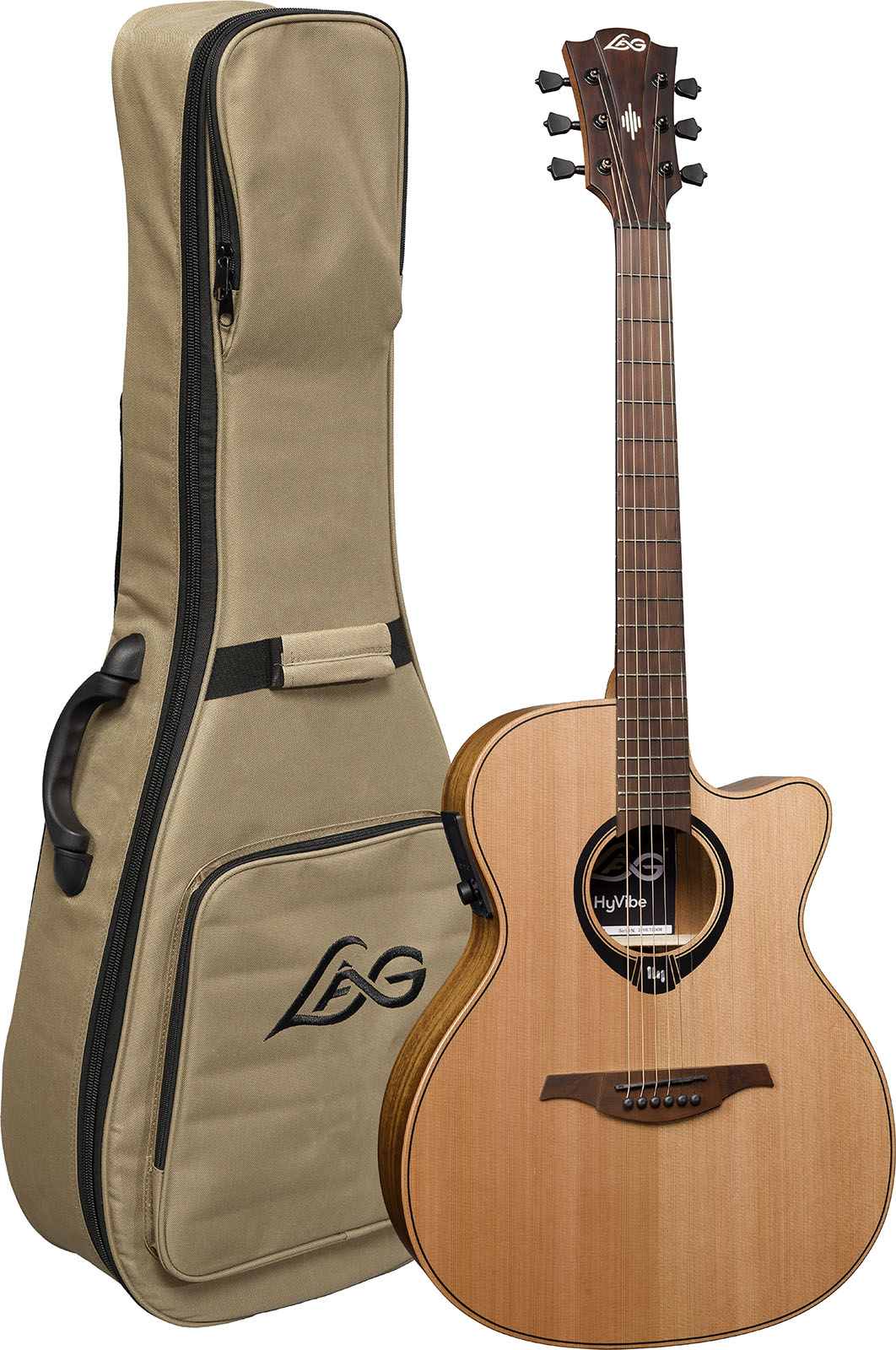 Lag Hv10ace Hyvibe H2 Auditorium Cw Cedre Khaya Bra - Natural - Guitare Folk - Variation 4