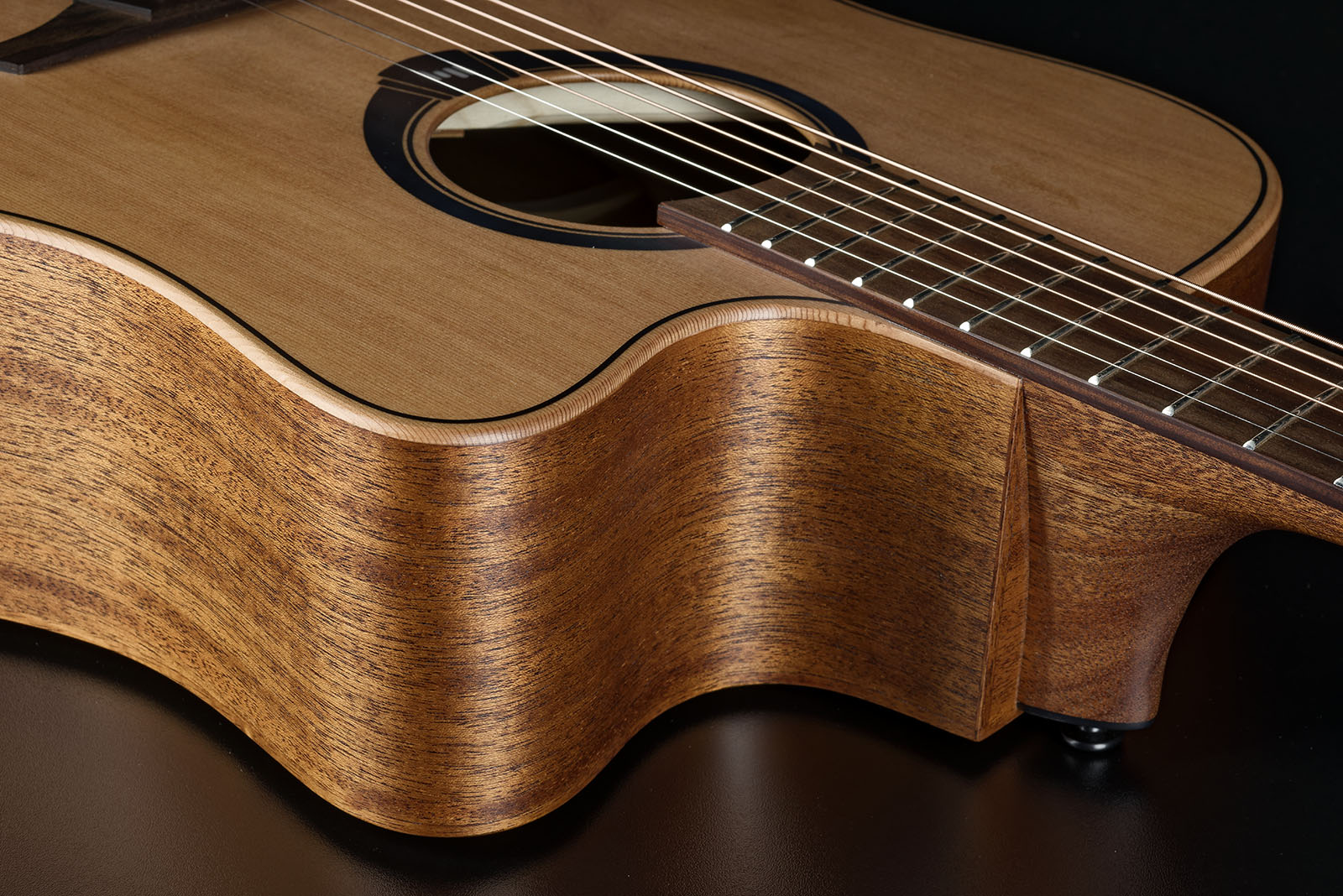Lag Hv10dce Hyvibe H2 Dreadnought Cw Cedre Khaya Bra - Natural - Guitare Folk - Variation 3