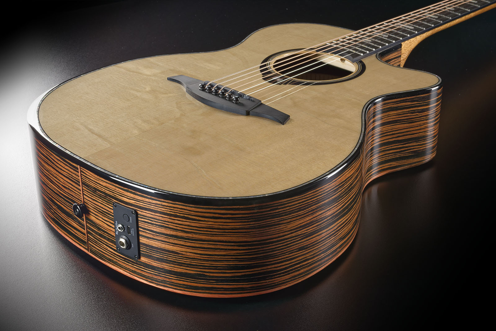 Lag Hv50ace Hyvibe H2 Auditoruium Cw Epicea Bokote Bkbr - Natural - Guitare Folk - Variation 2