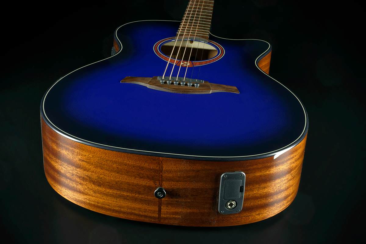 Lag T-blue Ace Ltd Auditorium Cw Cedre Khaya Brbw - Blue Burst - Guitare Folk - Variation 3